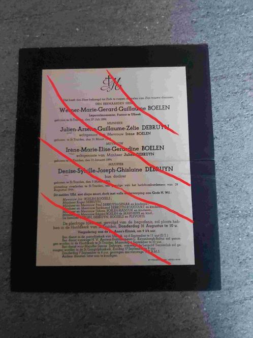 Sint-Truiden Luchtbombardement Oorlog USAAF Verzet Weerstand, Verzamelen, Militaria | Algemeen, Overige soorten, Overige typen
