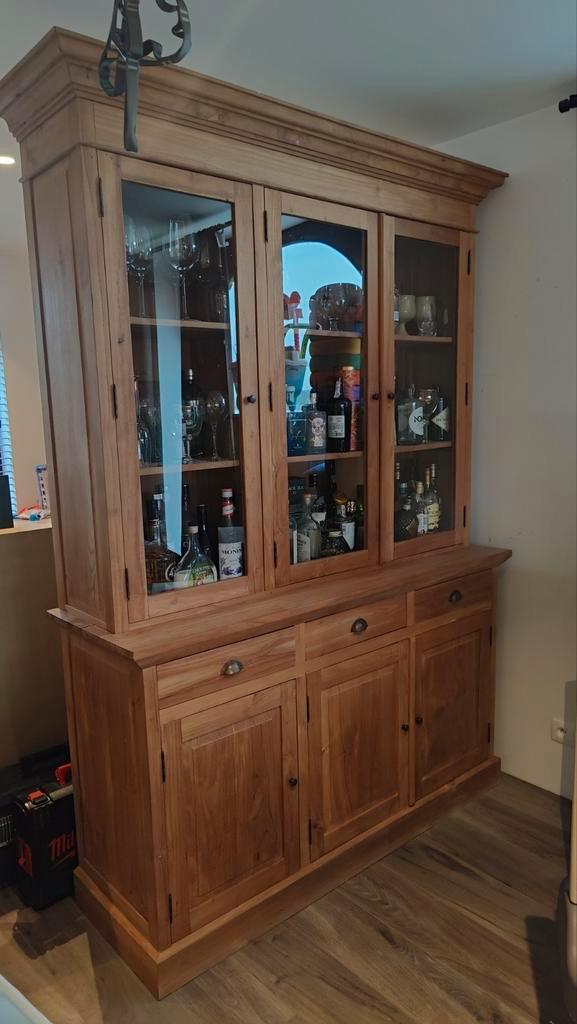 Teak vitrinekast, Huis en Inrichting, Kasten | Vitrinekasten, Ophalen