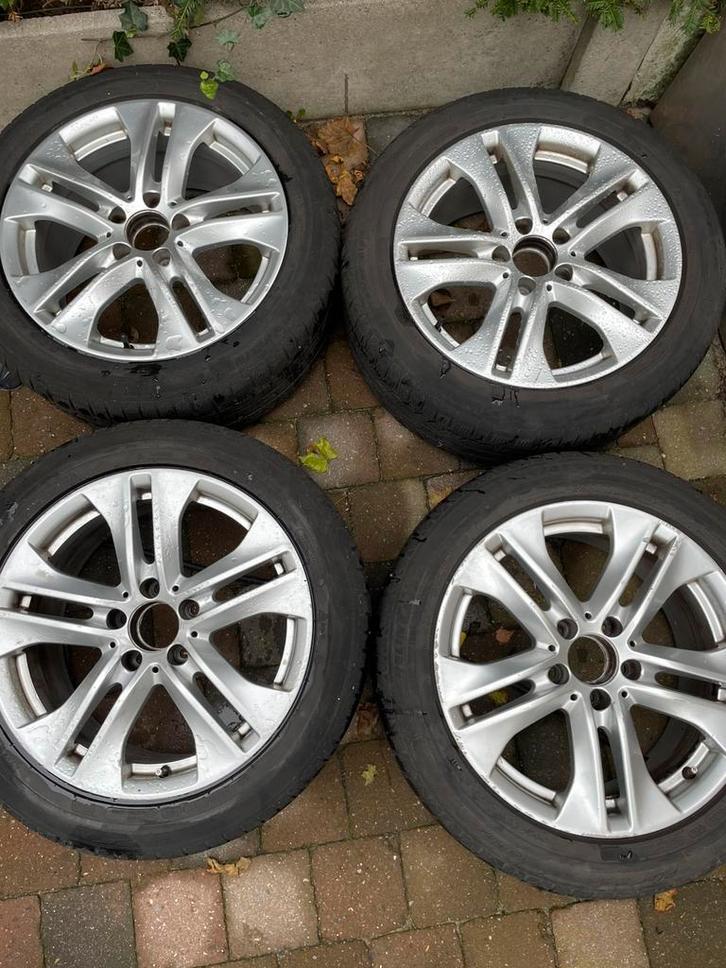 Winterset alu Mercedes velgen w212, Auto-onderdelen, Banden en Velgen, Velg(en), Winterbanden, 17 inch, Ophalen