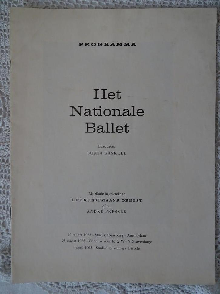 Programma Het Nationale Ballet programma 1963 curiosa kunst, Boeken, Kunst en Cultuur | Dans en Theater, Zo goed als nieuw, Ballet of Musical