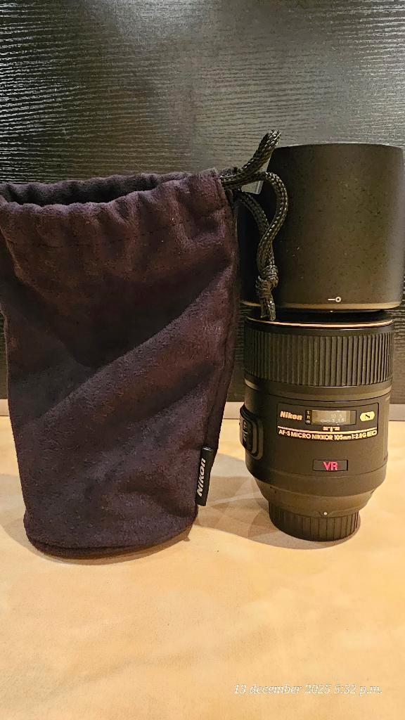 Nikon AF-S MACRO Nikkor 105mm 1:2.8 G ED VR, TV, Hi-fi & Vidéo, Photo | Lentilles & Objectifs, Comme neuf, Objectif macro, Enlèvement