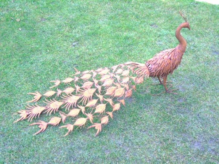 paon en fer forgé pat rouillé ... nouveau !, Jardin & Terrasse, Statues de jardin, Neuf, Animal, Métal, Enlèvement