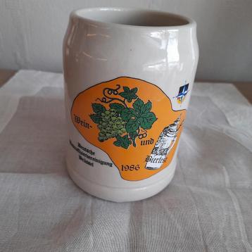 Oude bierkruik  Wein-und Bierfest 1986. beschikbaar voor biedingen