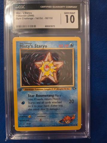 Misty’s Staryu 1st Edition CGC 10 beschikbaar voor biedingen