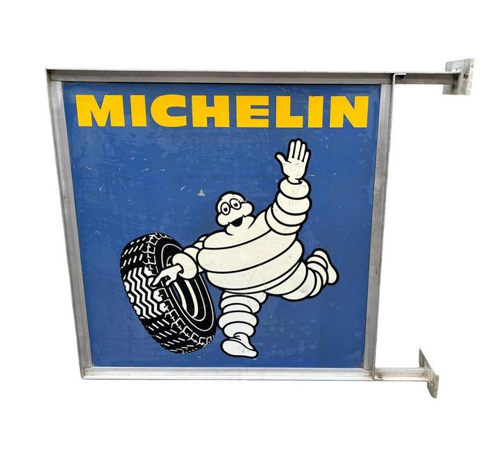 Dubbelzijdig Michelin Reclamebord, Verzamelen, Merken en Reclamevoorwerpen, Gebruikt, Reclamebord, Ophalen