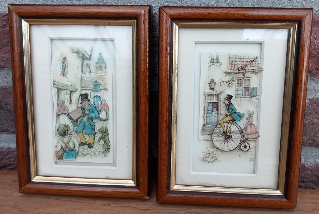 3D reliëf kaders Anton Pieck, 2 kadertjes, Ophalen of Verzenden