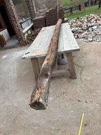 Rustieke oude houten balk rond, Tuin en Terras, Ophalen, Gebruikt, 250 cm of meer, Balken