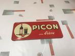 Panneau publicitaire Picon avec bière, années 1960, Enlèvement ou Envoi, Comme neuf, Panneau, Plaque ou Plaquette publicitaire