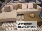 Loungebank beige showroom model, Ophalen of Verzenden, Nieuw, Stof