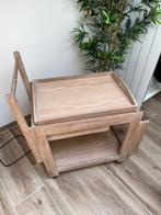 Serveerkar en dienblad massief hout, Ophalen, Hout