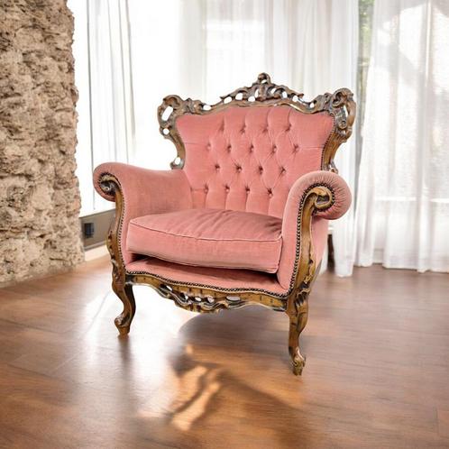 vintage barok fauteuil / éénzit / retro stoel, Antiek en Kunst, Antiek | Meubels | Stoelen en Sofa's, Ophalen of Verzenden