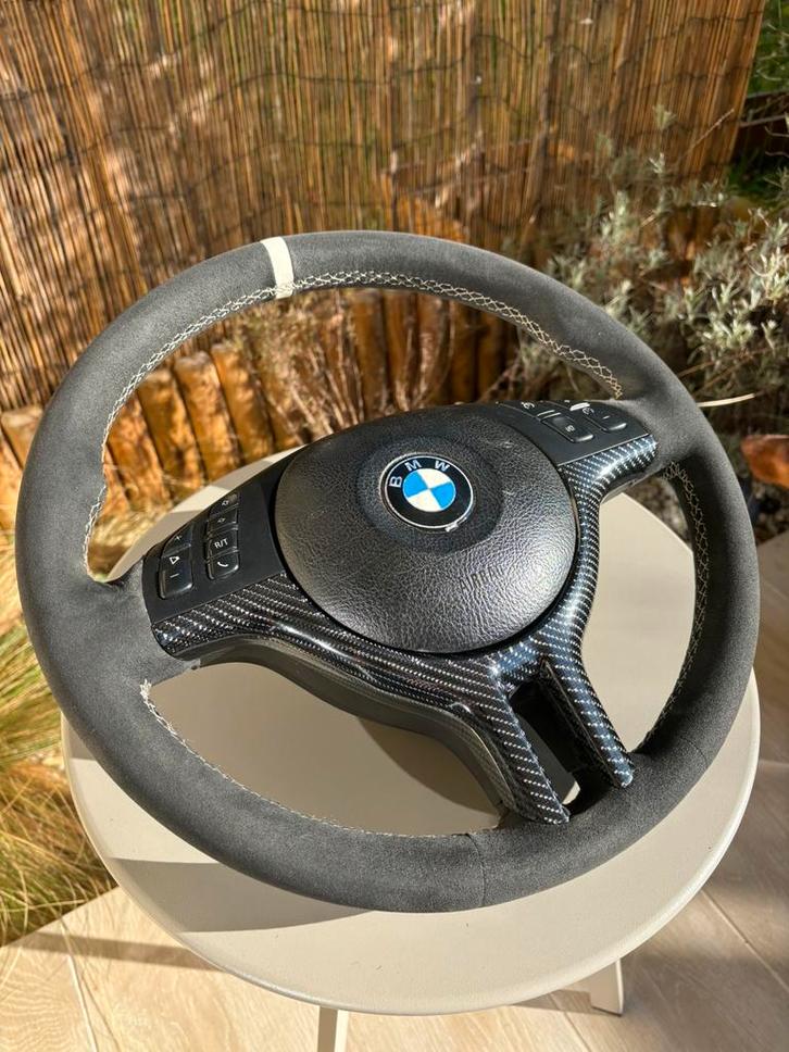 Volant Alcantara Bague Blanche BMW E46 E39 E83 E53 E39, Auto-onderdelen, Interieur en Bekleding, BMW, Ophalen of Verzenden