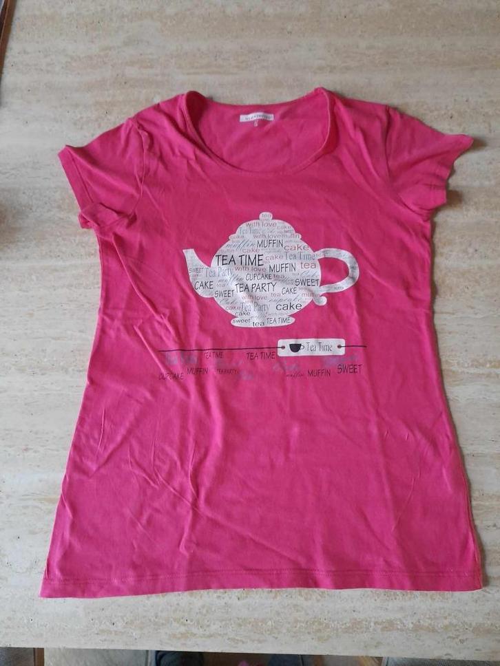 Roze dames T-shirt in extensio (Auchan) Small, Kleding | Dames, T-shirts, Gedragen, Maat 36 (S), Roze, Korte mouw, Ophalen of Verzenden