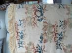 Ancien grand napperon en velours avec franches vintage, Ophalen of Verzenden