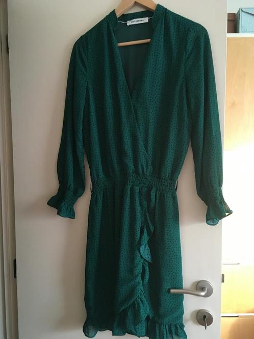 Groene jurk van het Deense CoCouture label S, Kleding | Dames, Jurken, Zo goed als nieuw, Maat 36 (S), Groen, Boven de knie, Verzenden