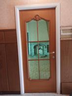 2x Vintage binnendeuren met groen gekleurd glas, Doe-het-zelf en Bouw, Deuren en Vliegenramen, Ophalen, Gebruikt, Glas
