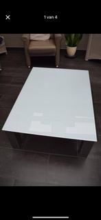 Te koop : Salontafel zilver met melkglas blad, Ophalen