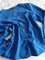 Zijden blauw  vestje Emilia M 40, Maat 38/40 (M), Zo goed als nieuw, EMILIA, Verzenden