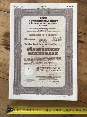 Duitse obligatie WO2 origineel beschikbaar voor biedingen