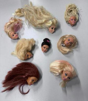 8x mattel vintage barbie hoofd hoofden met mooi haar 1998 beschikbaar voor biedingen