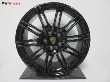 Porsche 21 inch Origineel Cayenne GTS velgen hoogglans zwart, Enlèvement ou Envoi, Véhicule de tourisme, 21 pouces, Utilisé