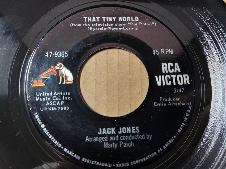 Jack Jones ‎– That Tiny World / Live For Life '7, Cd's en Dvd's, Vinyl Singles, Zo goed als nieuw, Single, Pop, 7 inch, Ophalen of Verzenden