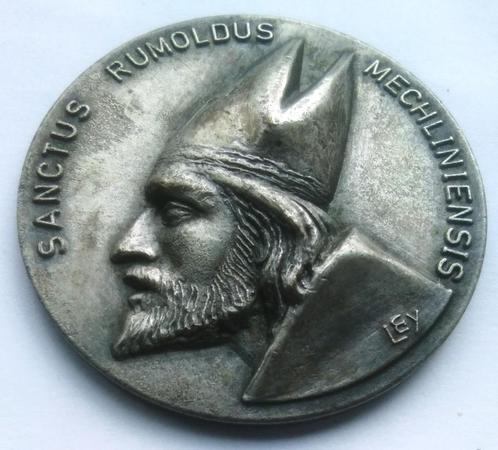 penning 1975 LEY 1200 jaar Rumoldus Mechelen, Postzegels en Munten, Penningen en Medailles, Overige materialen, Ophalen of Verzenden