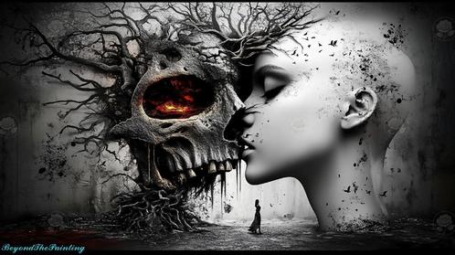 Kiss of Death - Diamond Painting, Hobby en Vrije tijd, Knutselen, Nieuw, Knutselwerk, Verzenden
