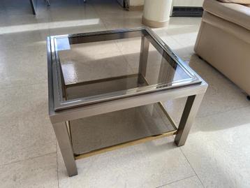 Zware vierkante glazen design salontafel beschikbaar voor biedingen