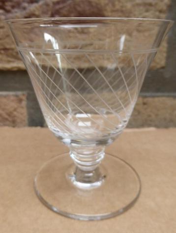 4 gestreepte kristallen glazen - BLS - 7 x 6 cm - € 12 beschikbaar voor biedingen