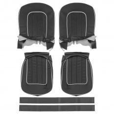 Triumph TR3 Stoel bekleding zwart leer met witte bies  SCL61, Auto-onderdelen, Interieur en Bekleding, Overige automerken, Nieuw