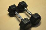 2 halters 5 kilo, Sport en Fitness, Ophalen, Zo goed als nieuw