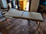 Table de massage blanche avec pieds en bois, Enlèvement, Utilisé, Table de massage