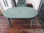 tuintafel + 4 stoelen, groen, Tuin en Terras, Tuintafels, Ophalen, Gebruikt, Ovaal, Kunststof