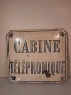 Enseigne ancienne en émail français Cabine Téléphonique, Enlèvement ou Envoi