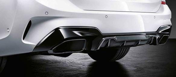 M - Diffuser hoogglans zwart achterbumper BMW 3-Serie G20 G2, Auto-onderdelen, Carrosserie, Bumper, BMW, Achter, Nieuw, Herkomst onderdeel bekend