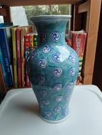 Blauwe ceramische vaas vintage 30 cm hoog, Ophalen