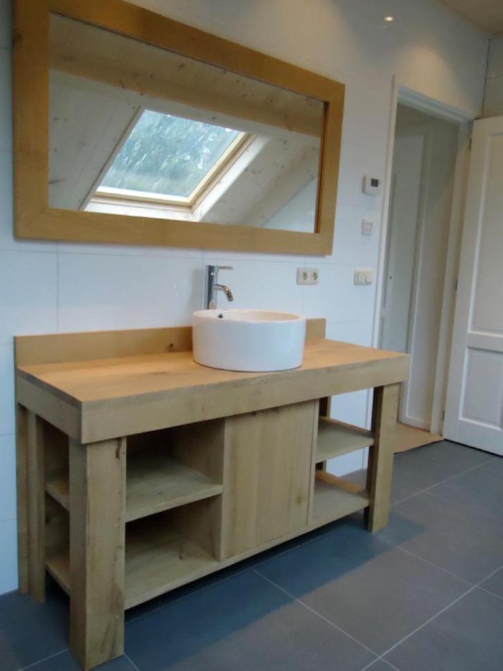 Rietveld, eiken badmeubel, Huis en Inrichting, Badkamer | Badkamermeubels, Nieuw, Wastafelkast, Minder dan 100 cm, 150 tot 200 cm
