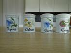4 Franse porseleinen kruidenpotjes Louis Lourioux, Antiek en Kunst, Ophalen of Verzenden
