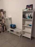 TV-opbergcombinatie, metaal/wit, 174x35x160 cm, Ophalen, 100 tot 150 cm, Wit, Zo goed als nieuw