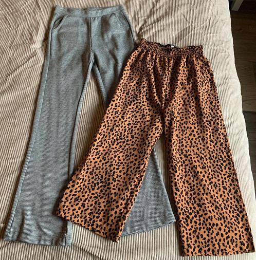 Set van 2 lange broeken meisjes Zeeman pantherprint en zwart, Kinderen en Baby's, Kinderkleding | Maat 146, Gebruikt, Meisje, Broek