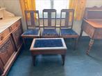Set van 3 art deco stoelen + bijpassend opbergbankje, Ophalen
