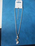Zilverkleurige ketting met hanger in vorm van blaadjes (NIEU, Handtassen en Accessoires, Kettingen, Nieuw, Ophalen of Verzenden