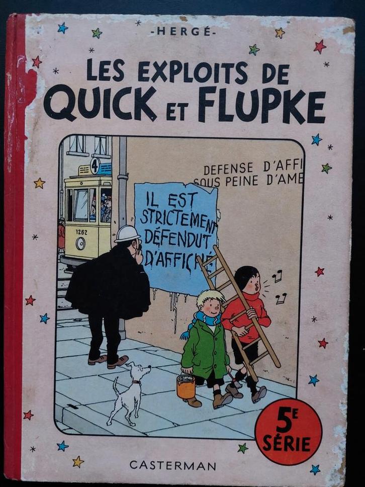 TINTIN HERGÉ Quick et Flupke 5e série 1954, Boeken, Stripverhalen, Ophalen of Verzenden