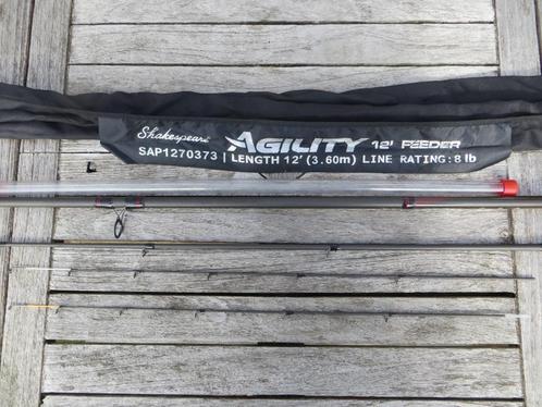 Shakespeare Agility Feeder/method 12ft/3,6m 2-delig, Watersport en Boten, Hengelsport | Witvissen, Zo goed als nieuw, Werphengel