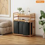 Wasmand met 3 vakken | bamboe | 148 L | Nieuw, Huis en Inrichting, Woonaccessoires | Schalen en Manden, Verzenden, -, Nieuw, -