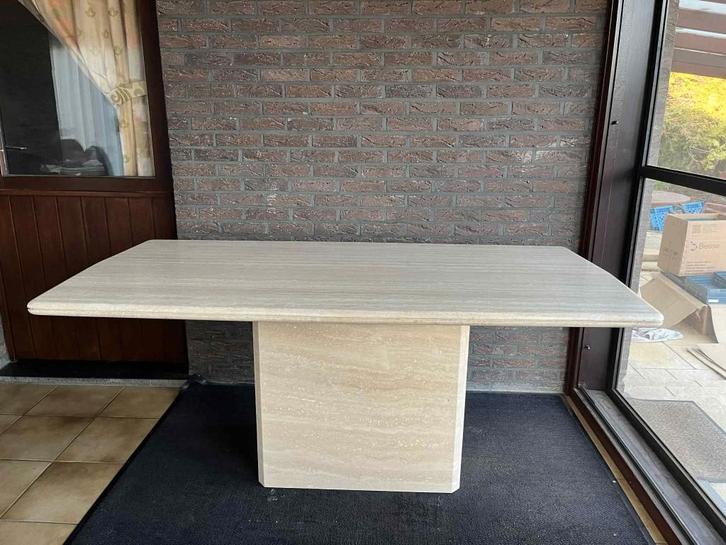 Schitterende travertin eettafel - 180x90, Huis en Inrichting, Tafels | Eettafels, Zo goed als nieuw, 50 tot 100 cm, 150 tot 200 cm