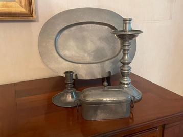 Tinnen set beschikbaar voor biedingen