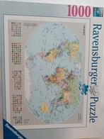 Puzzle Ravensburger 1000 pièces carte du monde, Comme neuf, Puzzle, Enlèvement ou Envoi