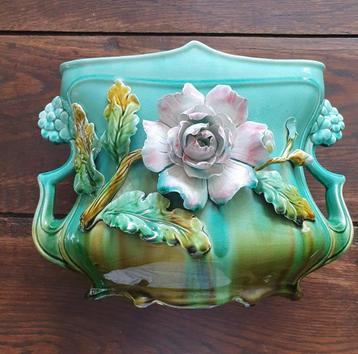 Prachtige Art Nouveau jardinière in barbotine - ca 1900 beschikbaar voor biedingen
